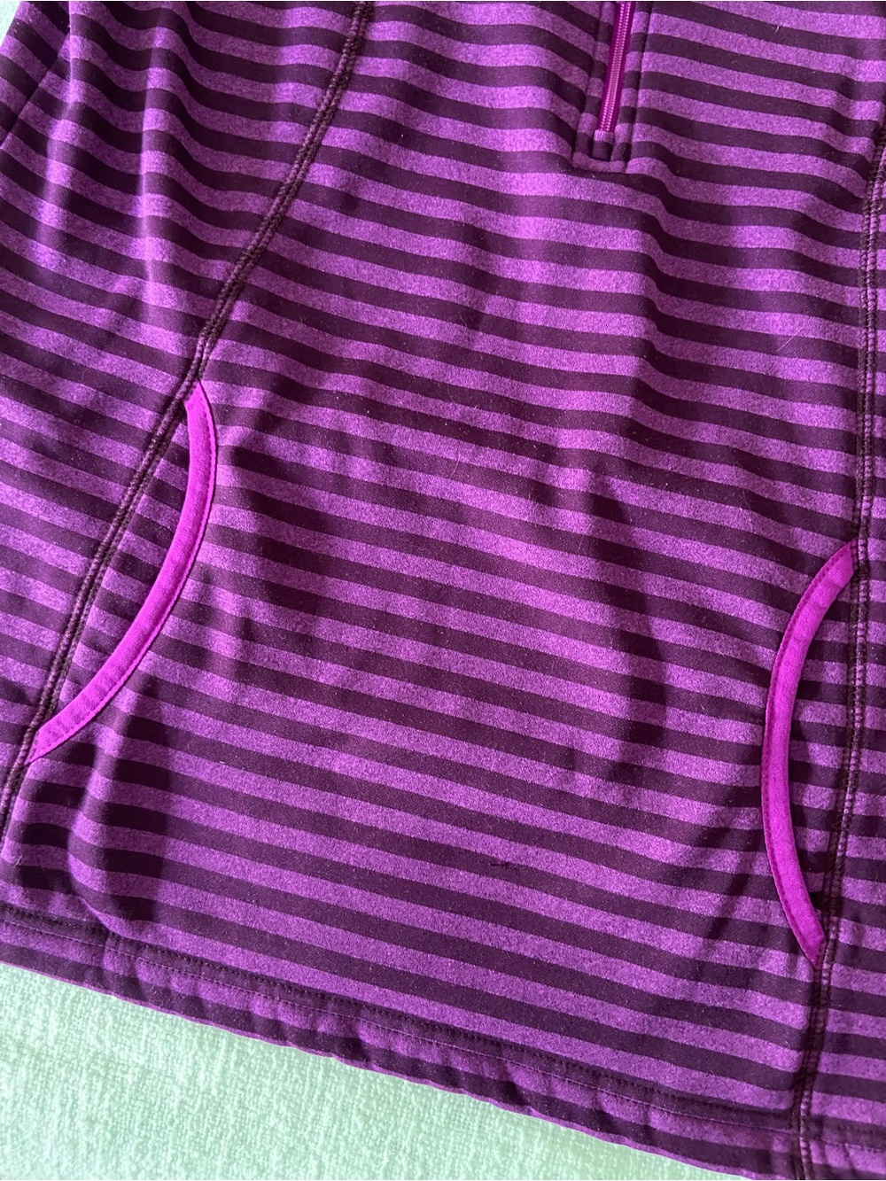 Columbia Purple Striped Quarter-Zip Fleece Pullover Women’s Medium - Picture 6 of 16